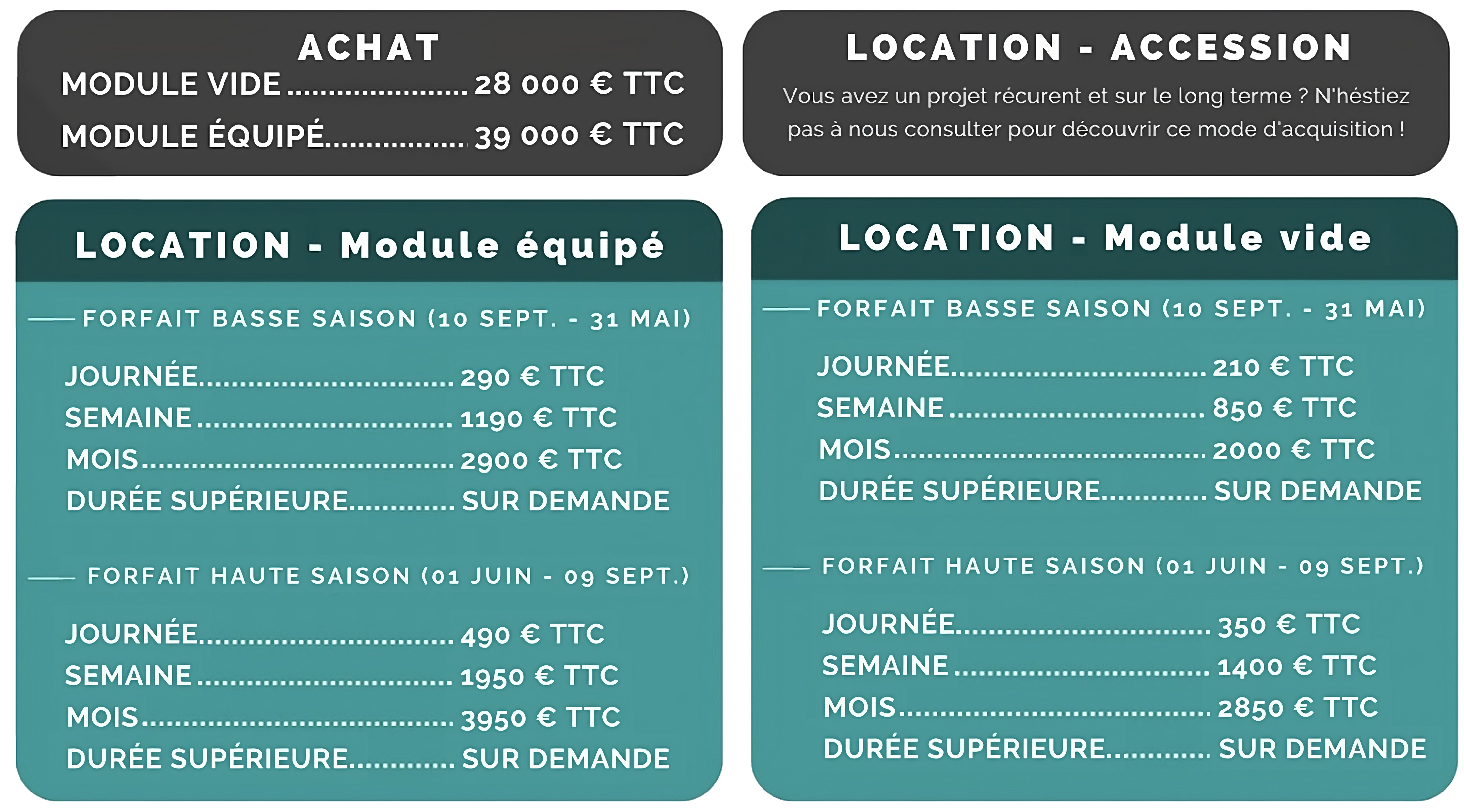 TARIF BUVETTE EPHEMERE